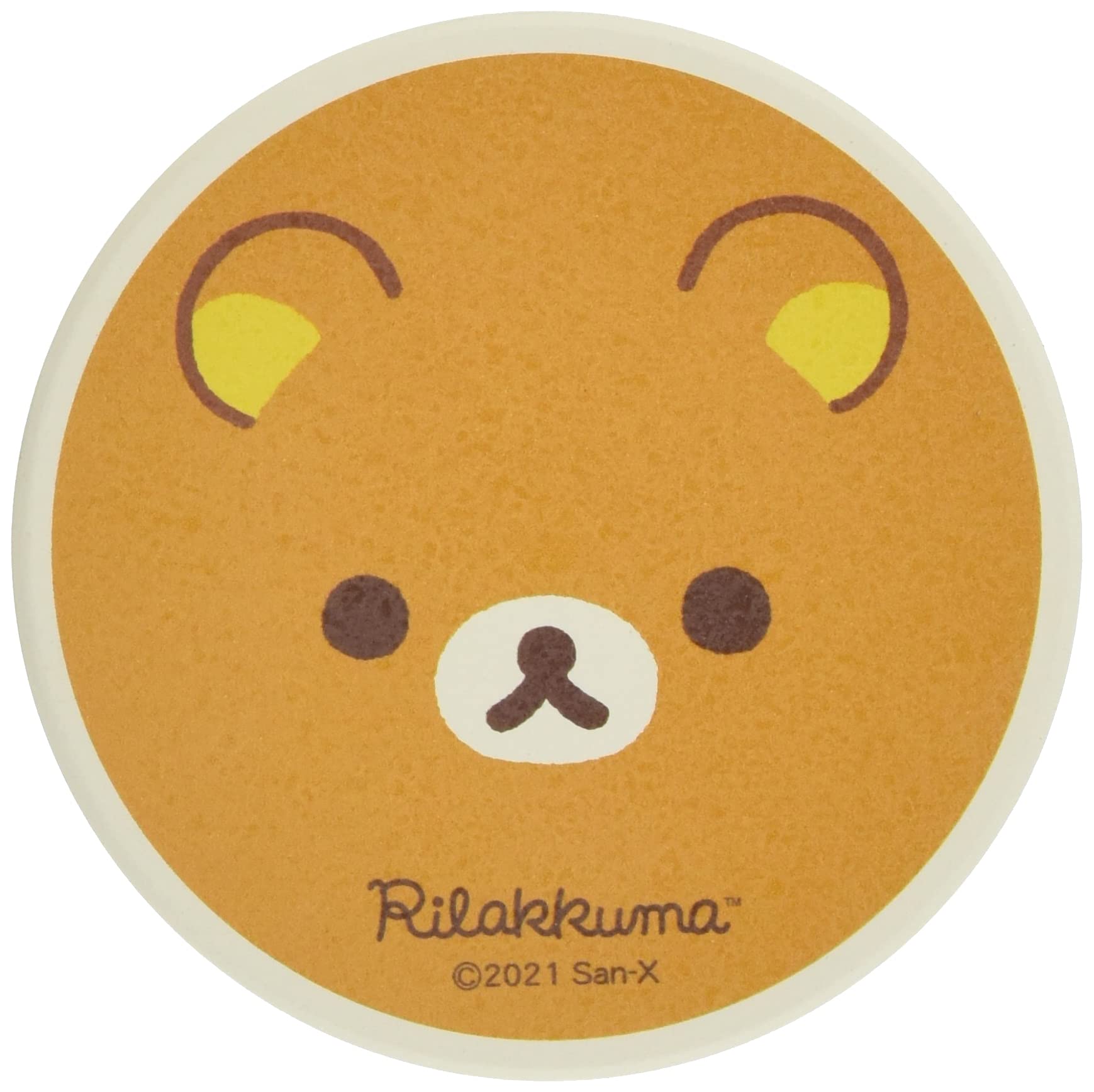 Rilakkuma Ceramic Coaster, Absorbent Cork Base