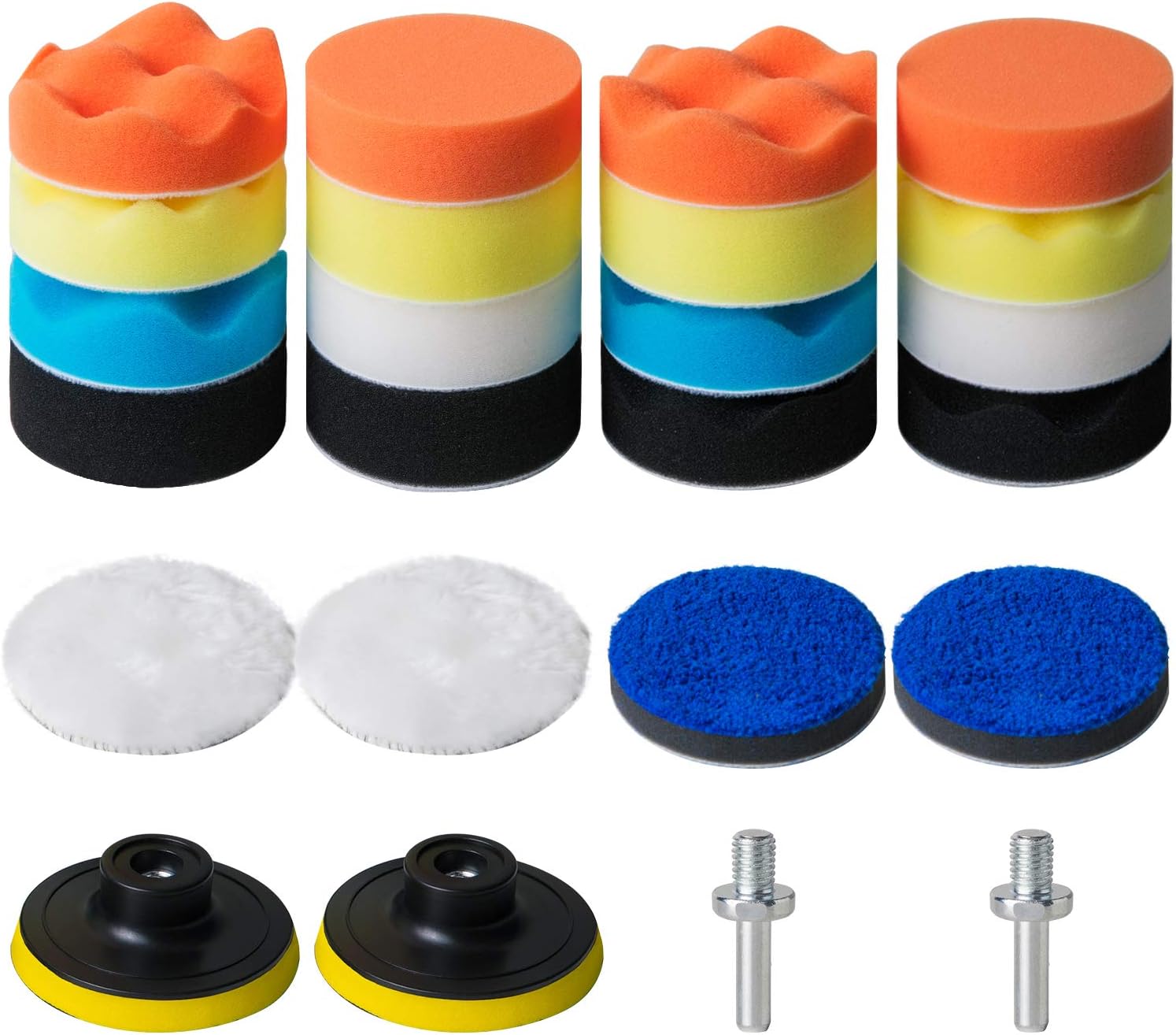 11pcs 3"/80mm Compound Drill Buffing Sponge Pads Kit for