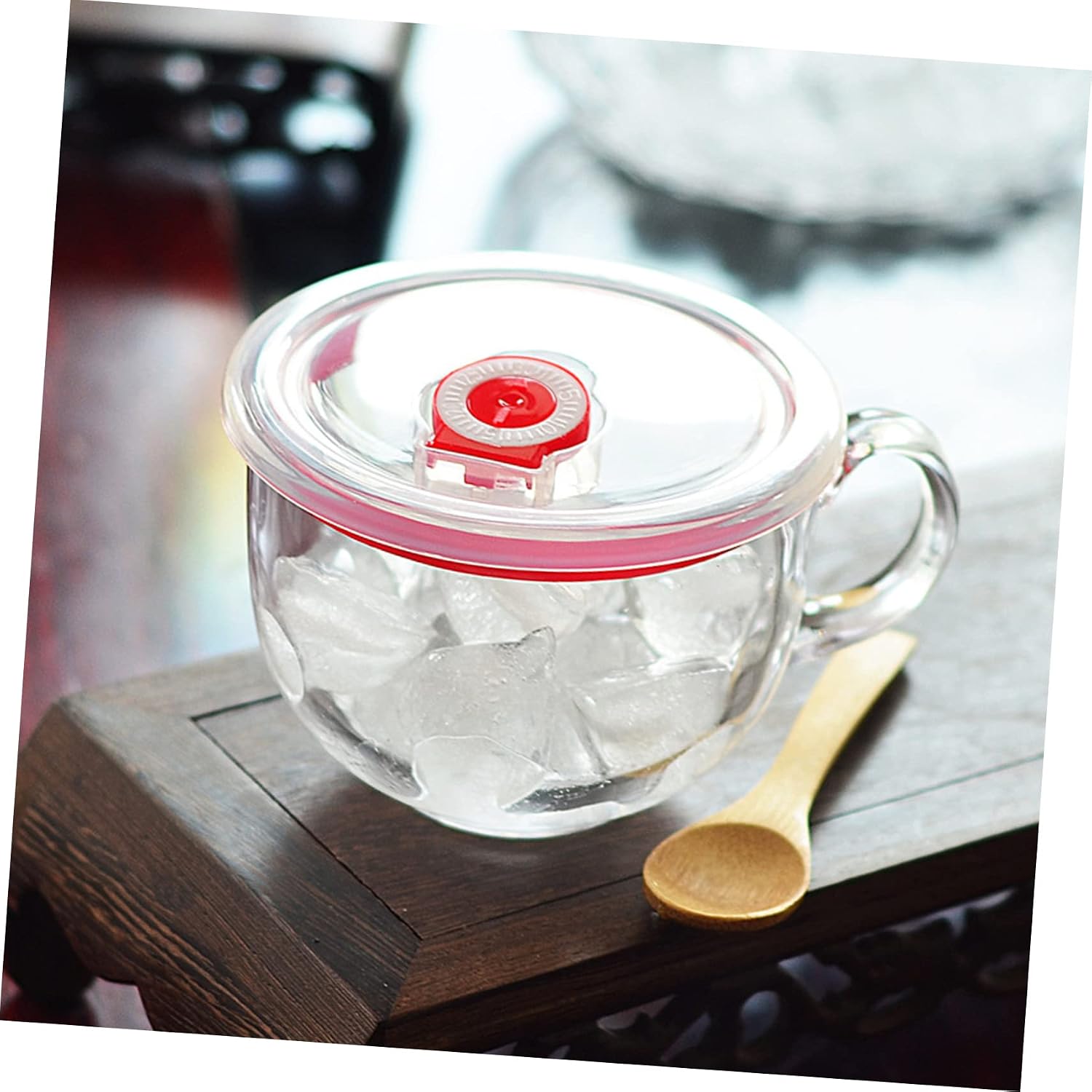 1 Set Portable Oatmeal Cup with Lid Multi Purpose Breakfast Storage Mug for Home Use Glass Design for Tea Soda and Cocktails Stylish and Functional