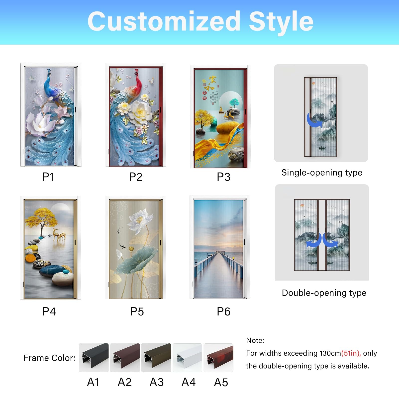 Porte a libro Porta pieghevole con maniglia, porte per armadio a soffietto pieghevoli plissettate di dimensioni personalizzate, diversi stili disponibili, ingresso con tenda(68x80in(173x203cm))