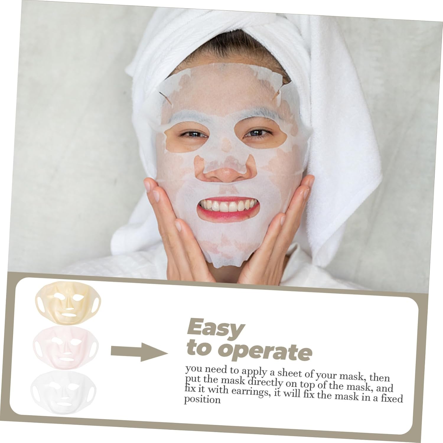 3Pcs Silicone Mask Covers for Women Reusable Ear Hook Design Comfortable Practical Beauty Safe for Skincare Routine Transparent