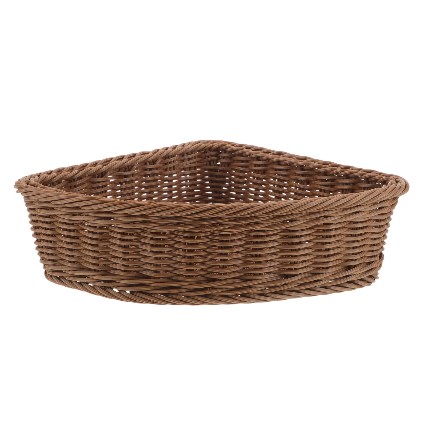 Alipis Triangular Corner Basket Handwoven Corner Storage Basket for Snacks Cosmetics and Sundries Open Shelf Storage Bin for Wardrobe Bathroom Kitchen and Closet 12.80 X 9.60 X 3.30 in