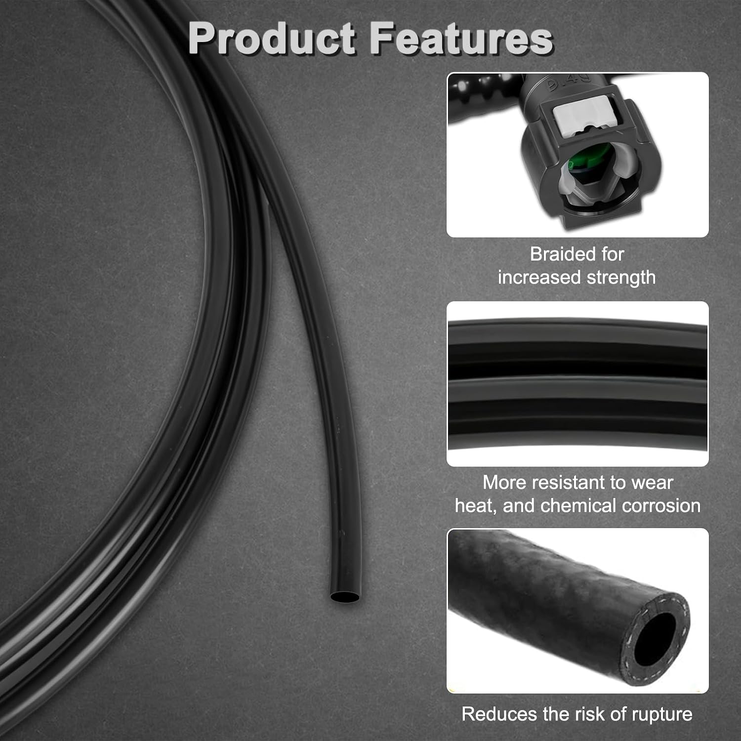 MuHize FL-FG0212 Fuel line Kit, Suit for Ram 1500 2500 3500 1993-2004 2WD 4WD, Fuel Vent Tube Kit, Quick Fix