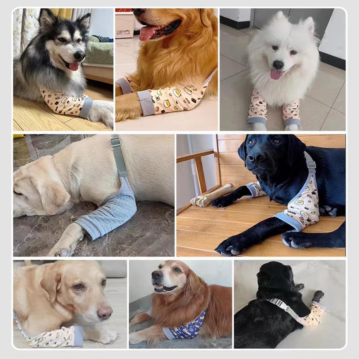 MANON ROSA Dog Elbow Pads – Knee Wrap Front Leg Sleeves for Large Dogs, Wound Protection & Anti-Licking Brace for Injured Legs or Joints (Sleeve Length 11.4in, Suit. Wt 66-80lbs, X-Large, Gray) - Image 5