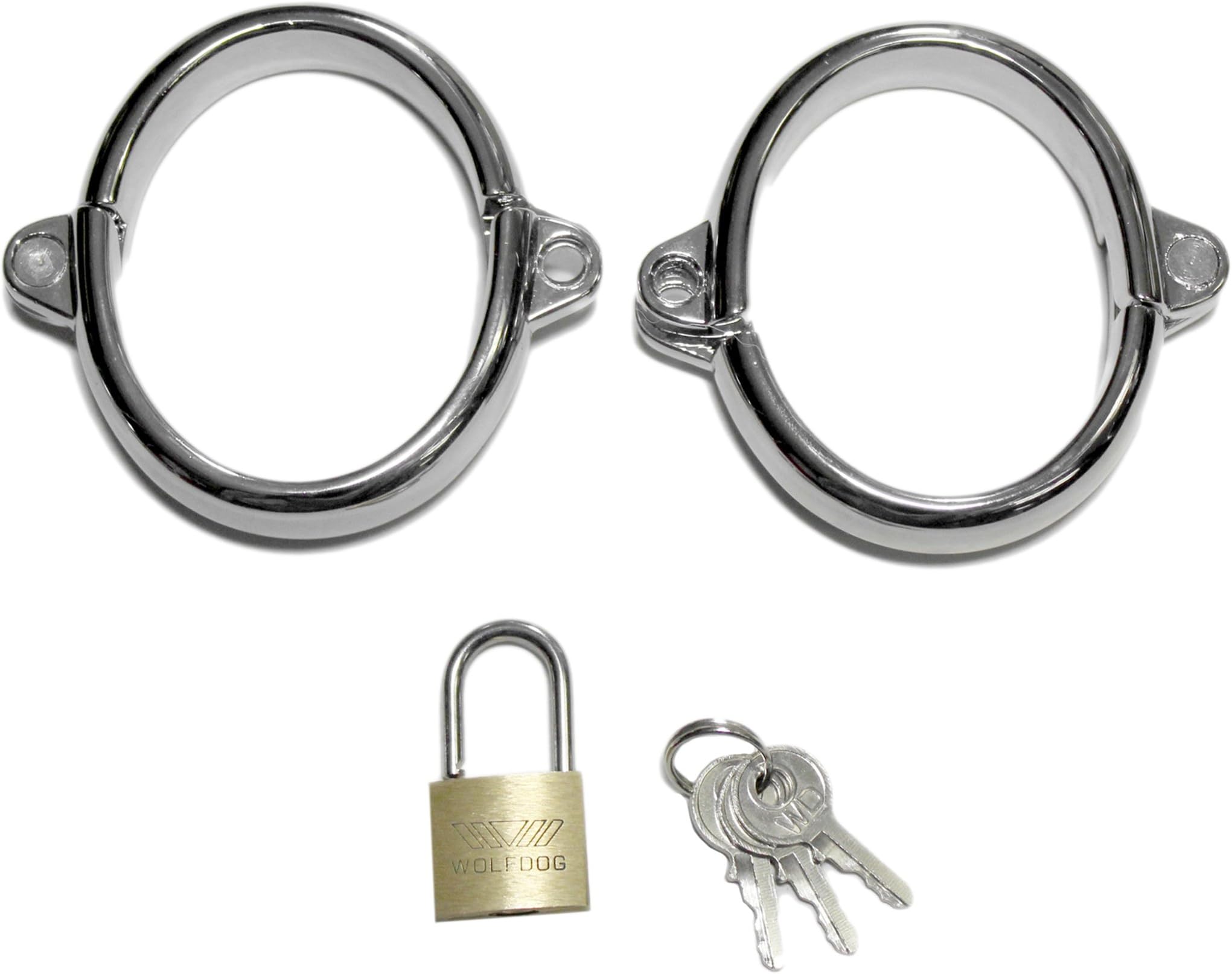 Sunset Novelties Locking Stainless Steel Wrist Shackles, Medium/Large