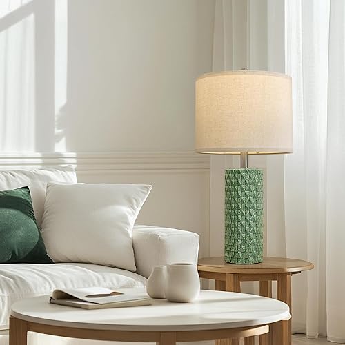 Miniatura 3 de Lámpara de mesa de 26 pulgadas de alto para sala de estar, juego de 2 lámparas modernas de cerámica para mesitas de noche, lámpara de noche para