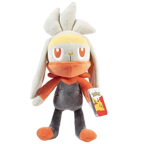 Pokémon Large 12" Raboot Plush - Officially Licensed - Sword & Shield Scorbunny Evolution - Authentic Soft Stuffed Animal Toy Figure - Gift for Kids, Boys, Girls - 2+
