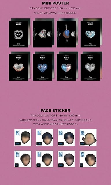 Foto 6 de 8 de (Edición estándar) STRAY KIDS MAXIDENT Mini álbum ( T-CRUSH + HEART 2 Ver Full Set +2ea Store Gift Card )…