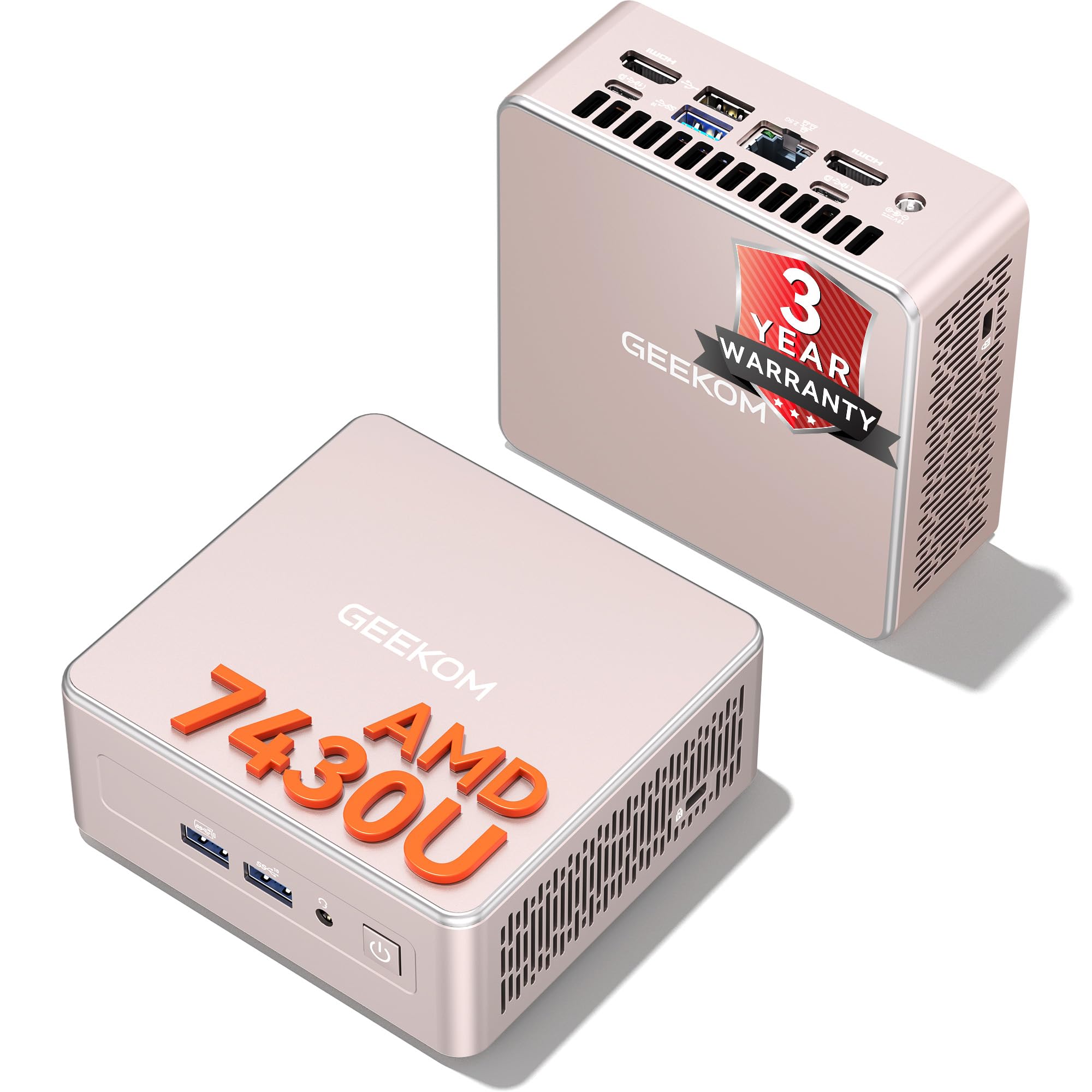 GEEKOM A5 Mini PC Windows 11 Pro AMD Ryzen 5 7430U (Beats 4300U