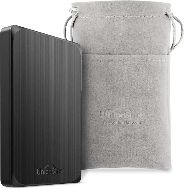 UnionSine 250GB Ultra Slim Portable External Hard Drive USB3.0 HDD Storage Compatible for PC, Desktop, Laptop(Black) HD2512
