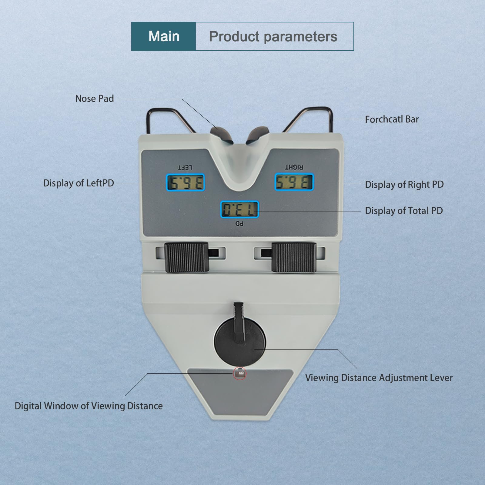 Optique Clinique Ophtalmologie Numérique Pd-Meter Pupilomètre Télémètre