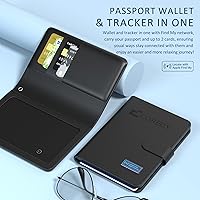 Vista 2 de Coredy Soporte para pasaporte con rastreador Bluetooth, funciona con Apple Find My (solo iOS), cubierta de pasaporte localizada, indicador de sonido