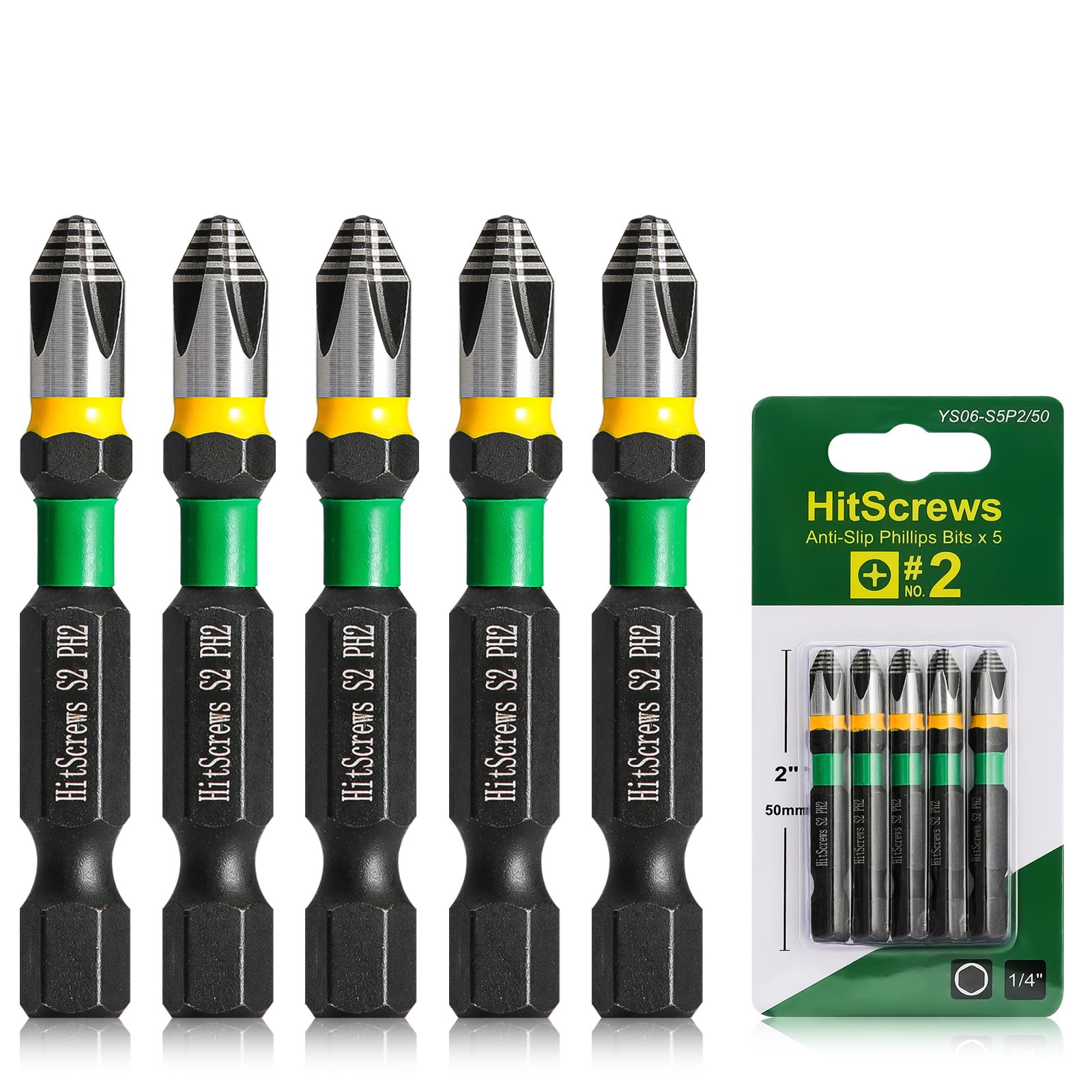 Embout de tournevis Phillips PH2 antidérapant S2 hex 6.35mm