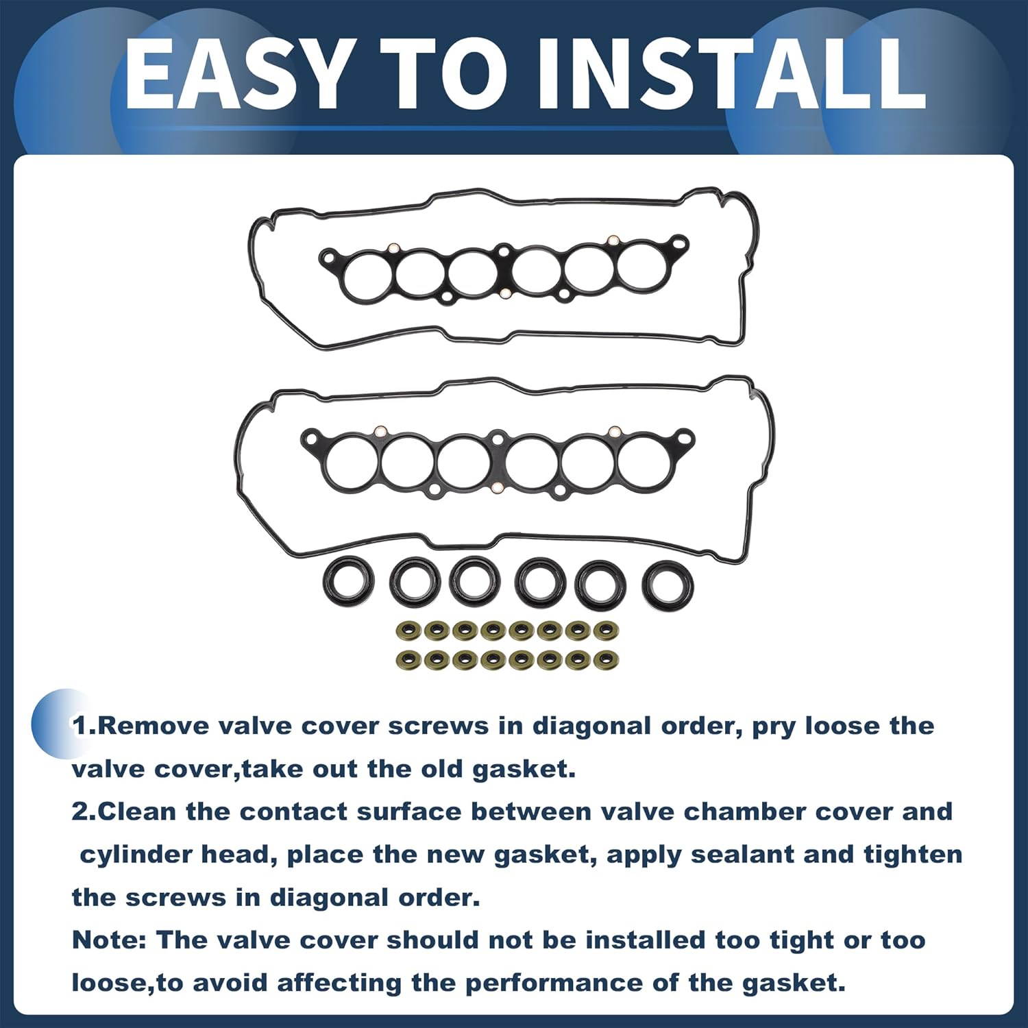 ACROPIX Valve Cover Gasket Set for Toyota 4Runner 1996-2002 3.4L V6 Engine Valve Cover Gasket Replacement Kit Replace VC203