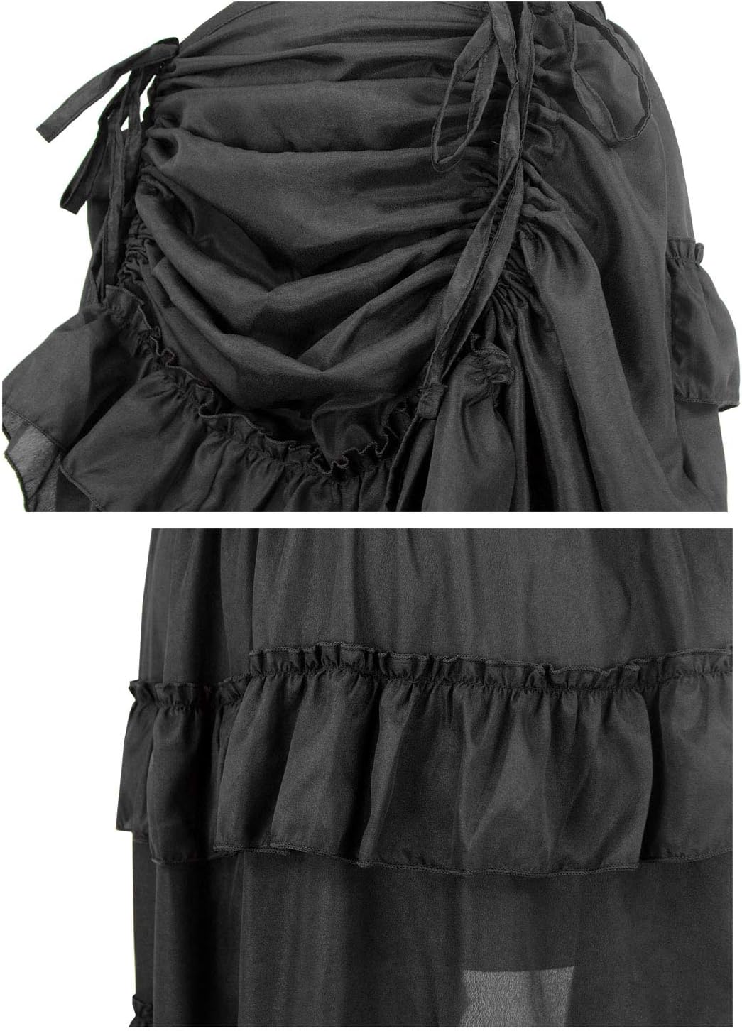 Charmian Women's Steampunk Gothic High Low Cyberpunk Skirt - Image 6