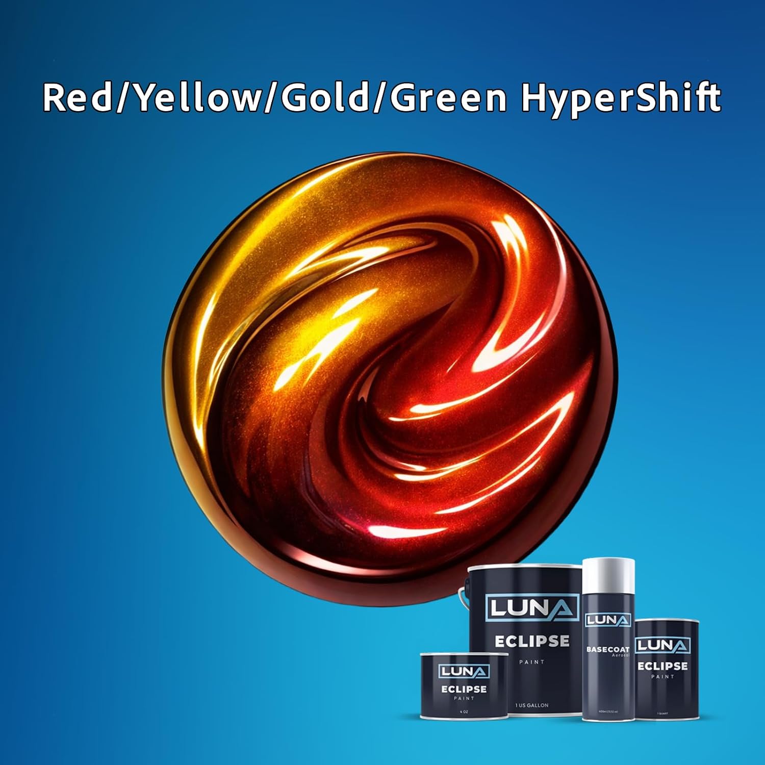 ZTF Midcoat - Red/Gold/Yellow/Green - Hypershift - 1 Gallon Professional Auto Paint for DIY Enthusiasts, Hobbyists, and Automotive Shops - Premium Quality for Professional Installers - Luna Eclipse