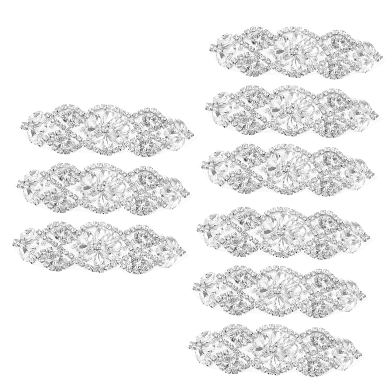 TEHAUX 9piezas Parches Decorativos De Rhinestone Para Ropa Parches Bordados Para Termoadhesivos Para Vestidos y Accesorios De Moda