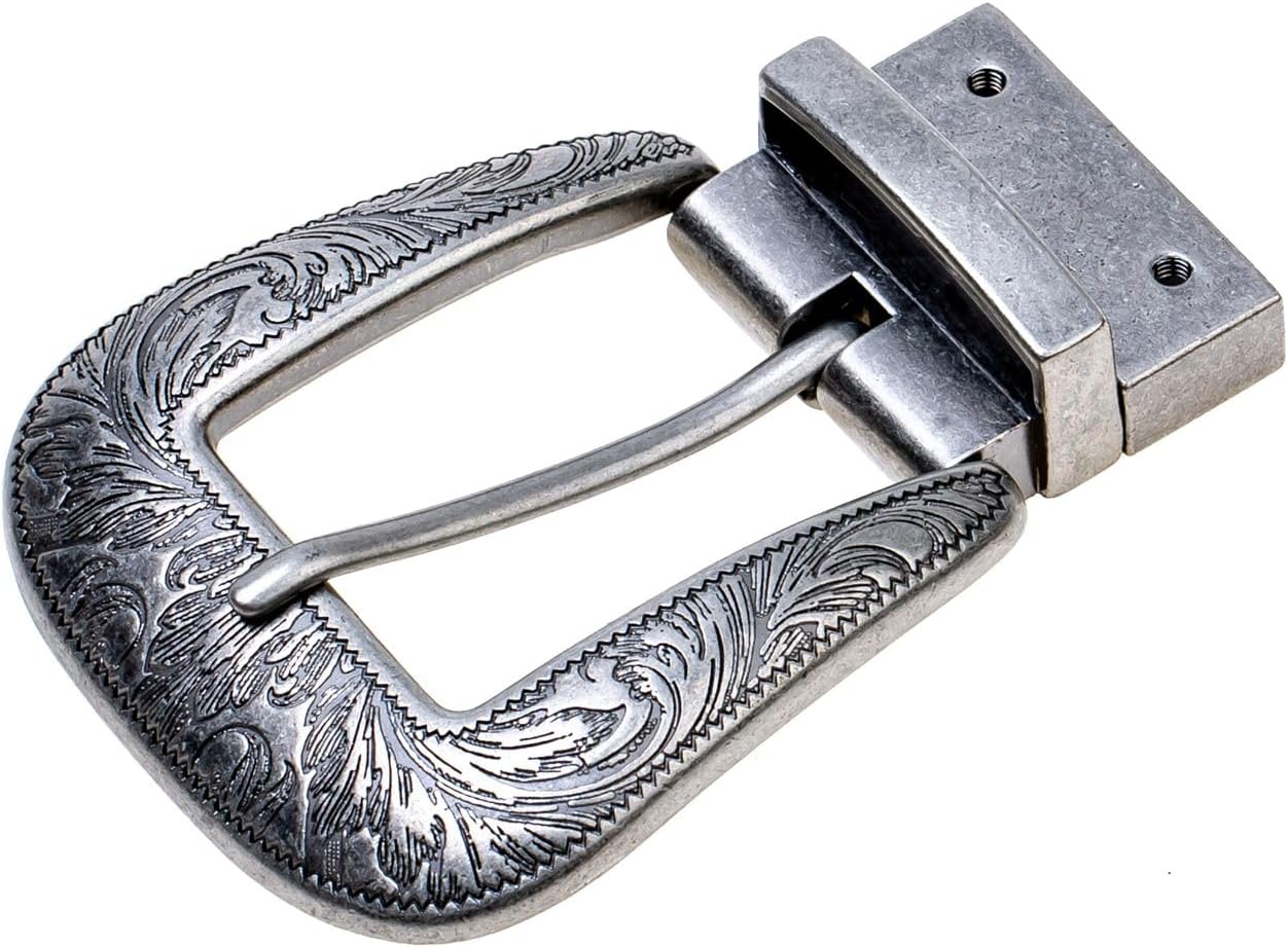 1 3/8" (35mm) Western Belt Buckles Reversible Cowboy Replacement Antique Silver