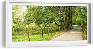 Canvas Lab | Over the Next Hill by Danny Head | 15 x 7 in | Fine Art Framed Print, Frame Color: White, With Mat | Scenery | Wall Decor for Bedroom, Living Room or Office