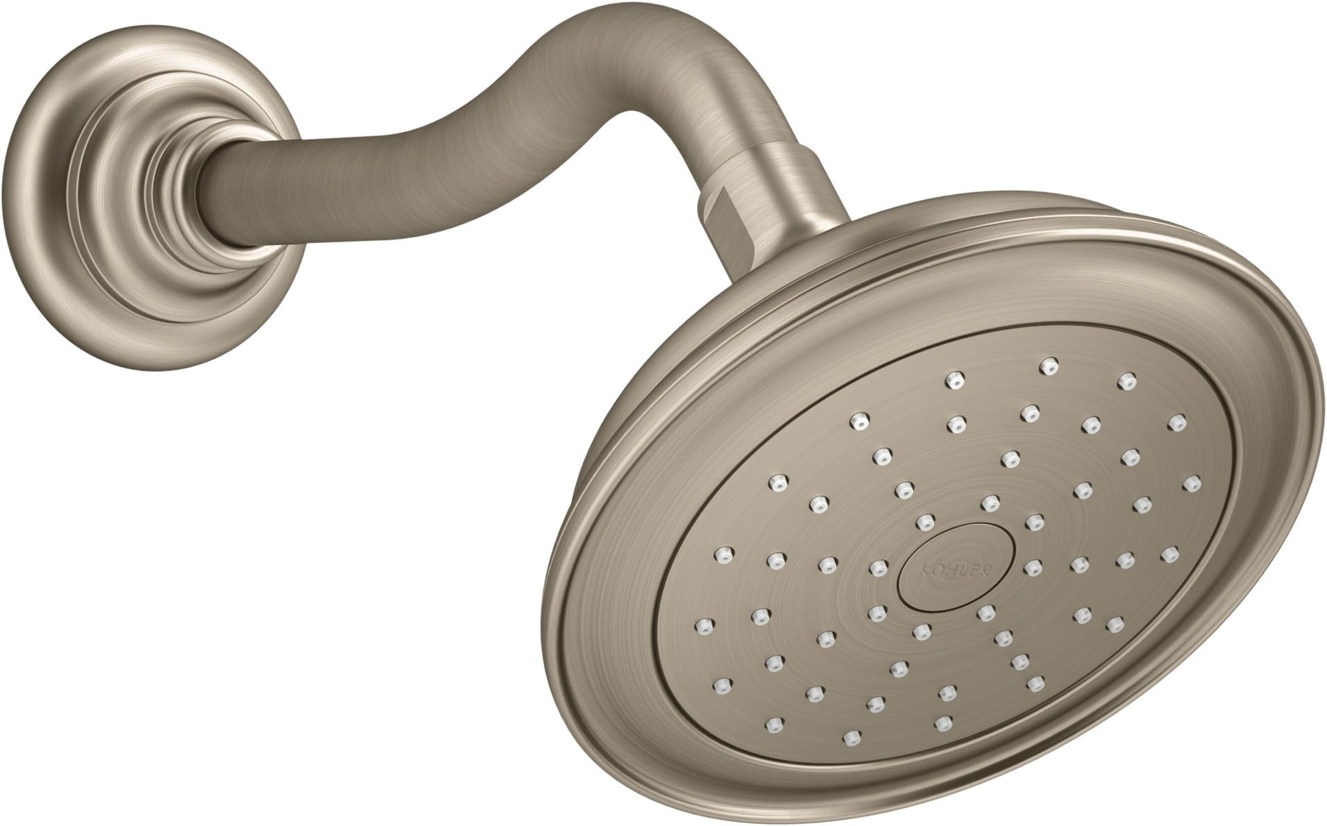 KOHLER K-72774-BV Artifacts Single-function 2.0 gpm showerhead with Katalyst spray, Less Showerarm and Flange, Vibrant Brushed Bronze