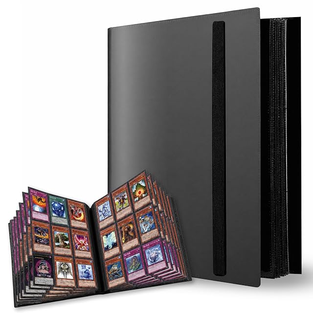 KORVORIA Álbum para Cartas Coleccionables 360 Bolsillos, Carpeta Archivadora de 9 Espacios