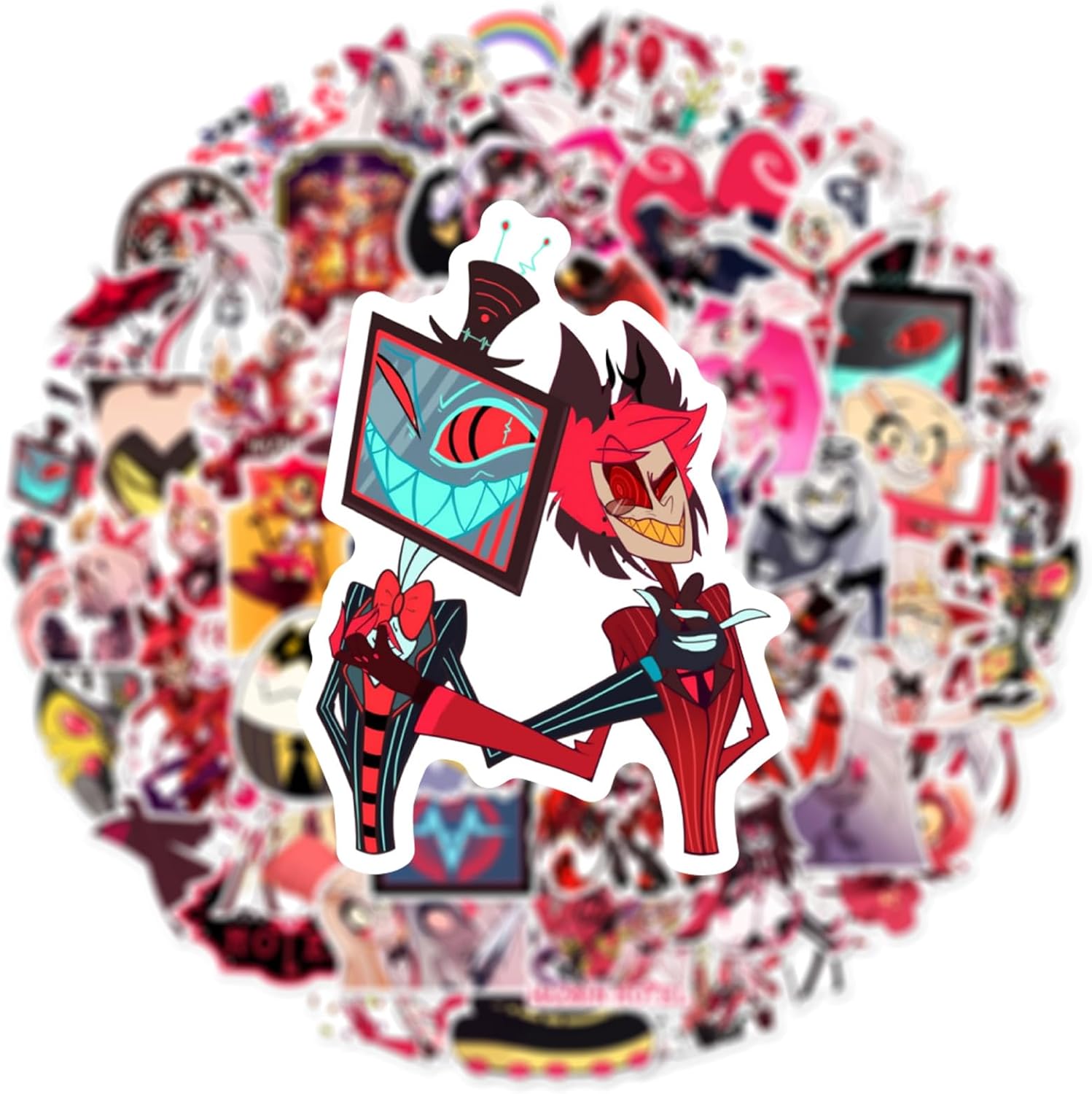 50Pcs Hazbin Cartoon Hotel Stickers Mixed Pack,Cartoon Characters Sticker Movie Decorative Sticker for Fans Waterproof Sticker for Water Bottle Laptop(DYKZ) - Image 5