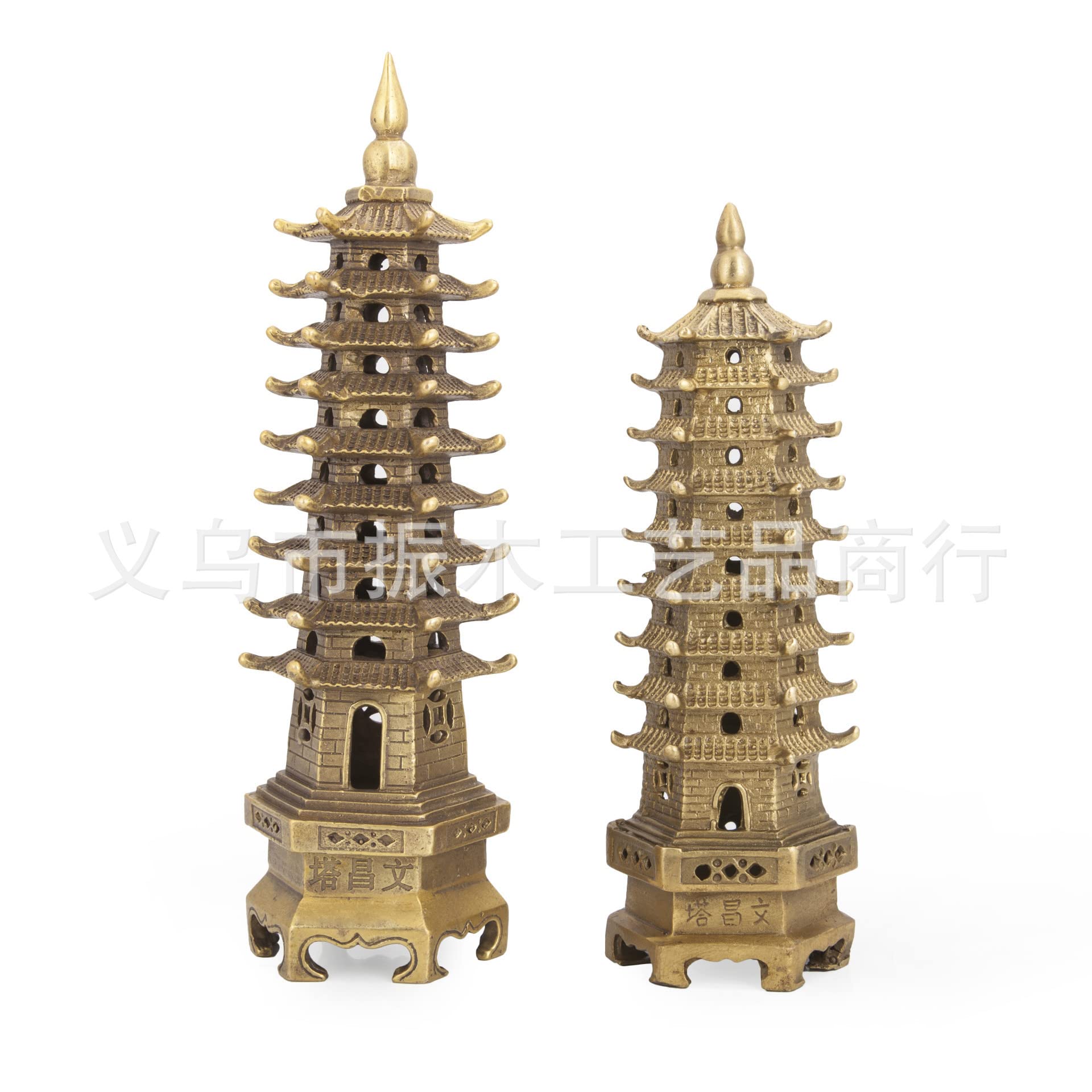 Amazon.com: QianKao 黄铜文昌塔9层文昌塔家居吉祥物宝塔铜质工艺品(21