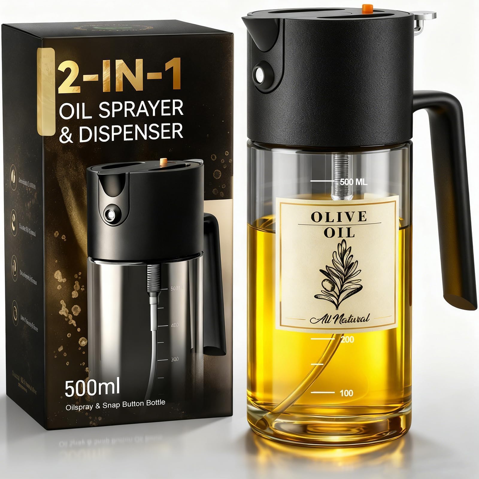 Costop 500ml Glass Oil Sprayer 3-in-1