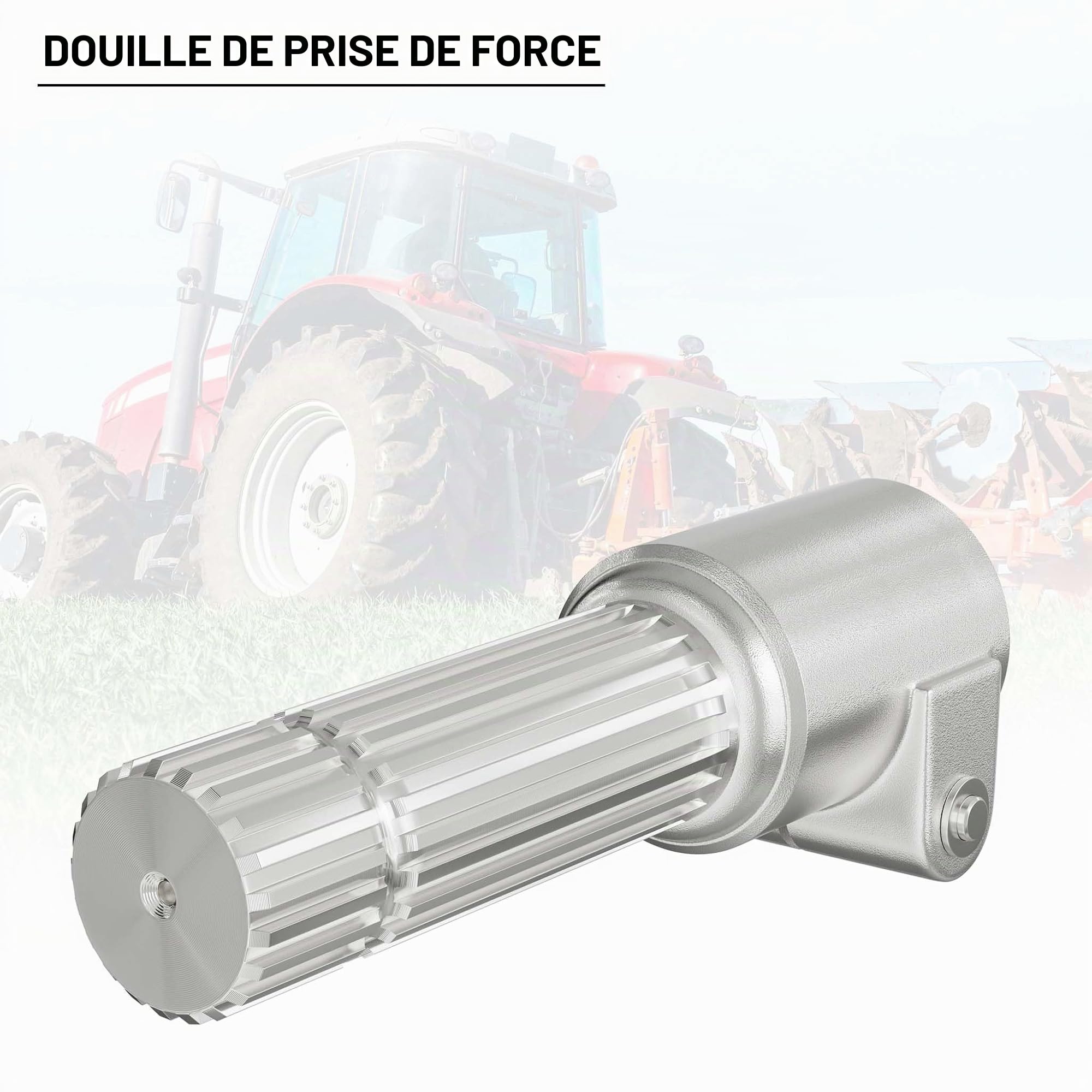 WilTec Manchon Prise Force Cardan 160mm Logement pour Arbre cannelé 1 3/8" 21D Sortie 1 3/8" 21D Tracteur