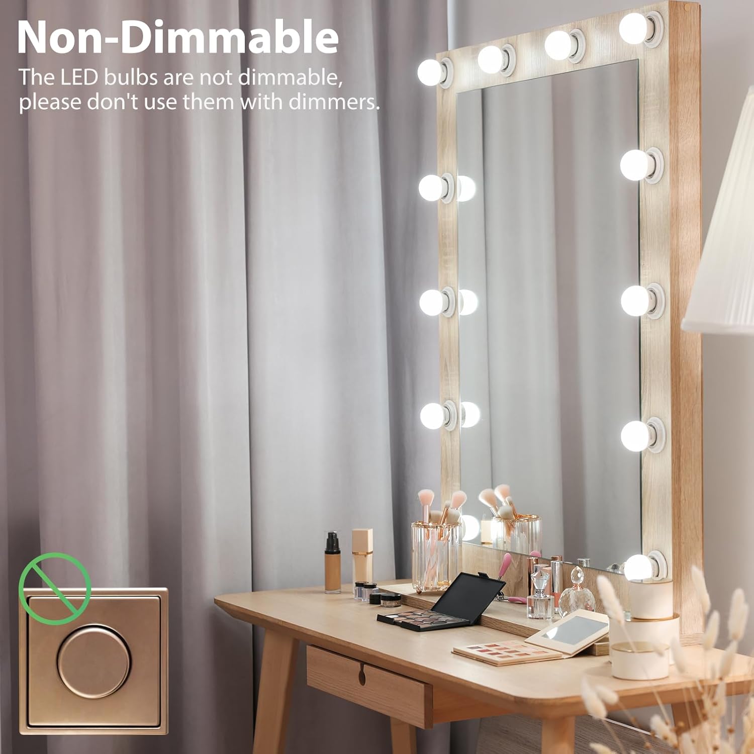 LED Vanity Light Bulbs, 60W Equivalent, Bathroom Light Bulbs 4000K Cool White, 800 Lumens, G25 Globe Bulb for Makeup Mirror, Round Shape, 7W, 120V, Non-Dimmable, 10 Pack