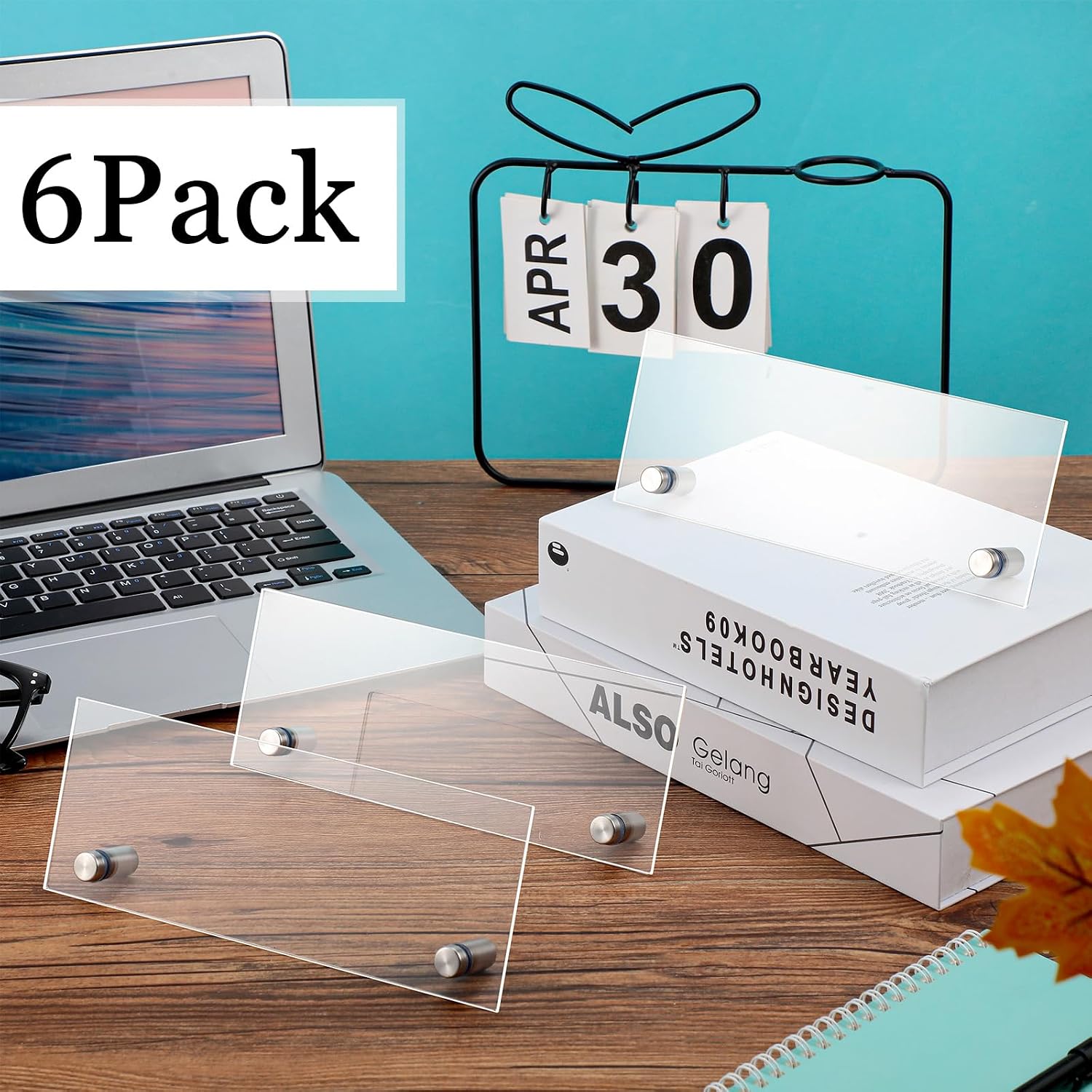 Chunful 6 Pcs Acrylic Name Plates for Desks Blank Clear Office Name Plate image 4