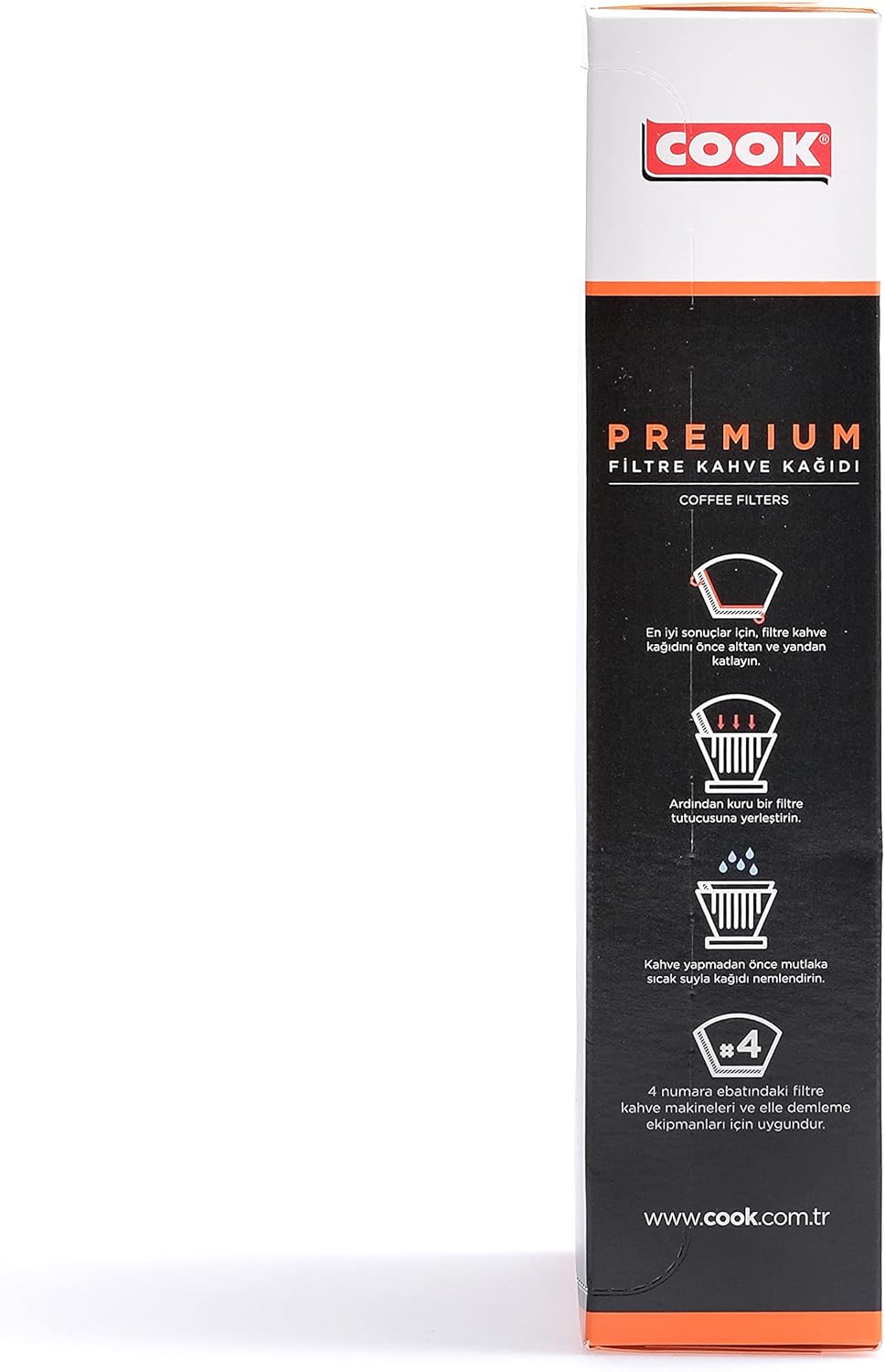 COOK Premium Filtre Kahve Kağıdı - Ebat 4, 80 adet