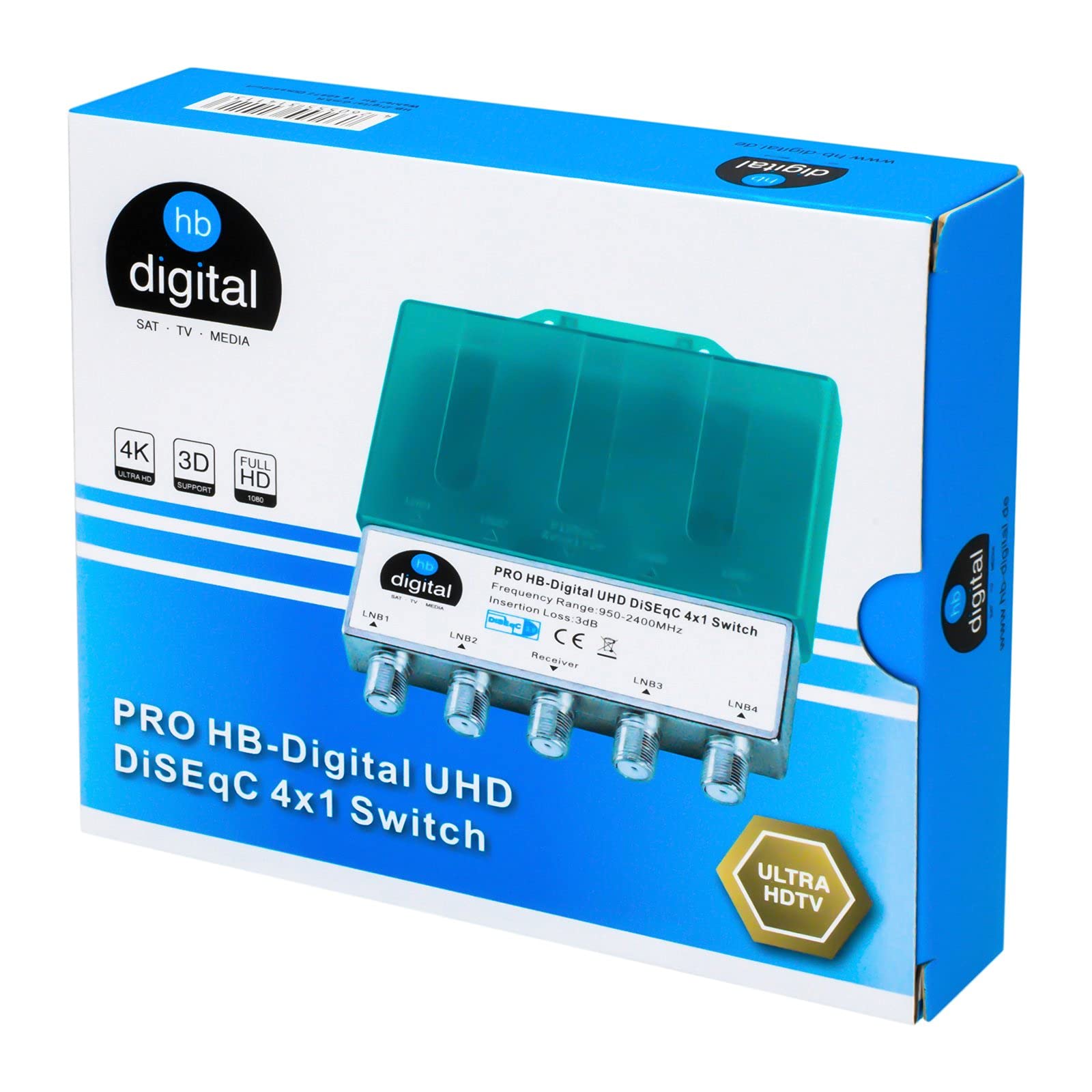 2 Switch DiSEqC 4/1 Con 10 Connettori F Dorati – Per 4 Satelliti E 1 Ricevitore, 4K UHD - 2