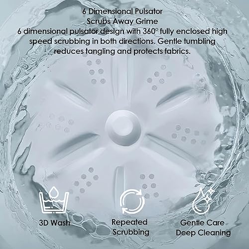 Miniatura 3 de Luqeeg 2L Underwear Washing Machine, LED Touchscreen Cordless Rechargeable Portable Underwear Washer with LED Touchscreen for Apartment Travel Hotel