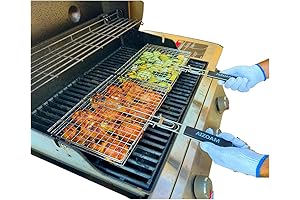 AIZOAM Portable Stainless Steel Grill Basket for Perfect Barbecue