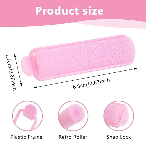 Miniatura 3 de 14 rodillos de espuma para el cabello, rodillos de pelo de 2.67 pulgadas para dormir, rizadores sin calor para cabello fino y fino, rodillos de