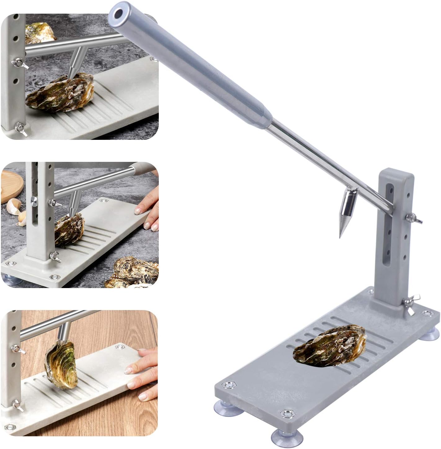 Oyster Opener Tool, Stainless Steel Oyster Shucker Tool Set Seafood Tools Oyster Clam Opener Machine Including Knives for Hotel Family Buffet,