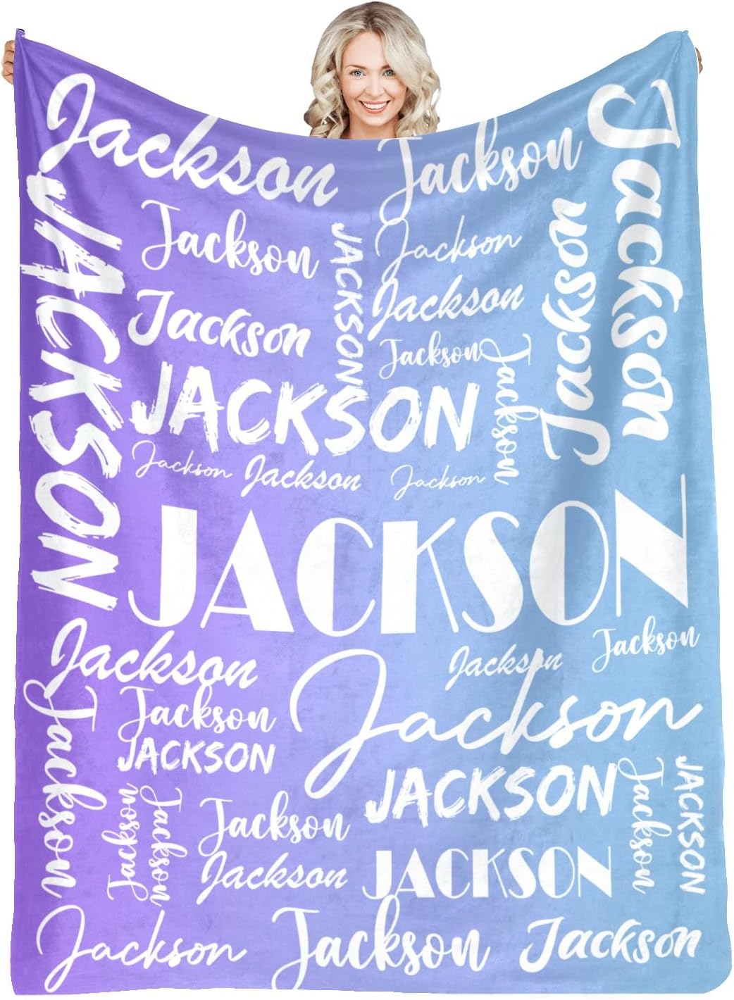 Personalized Name Blanket for Kids Adults Custom Blanket