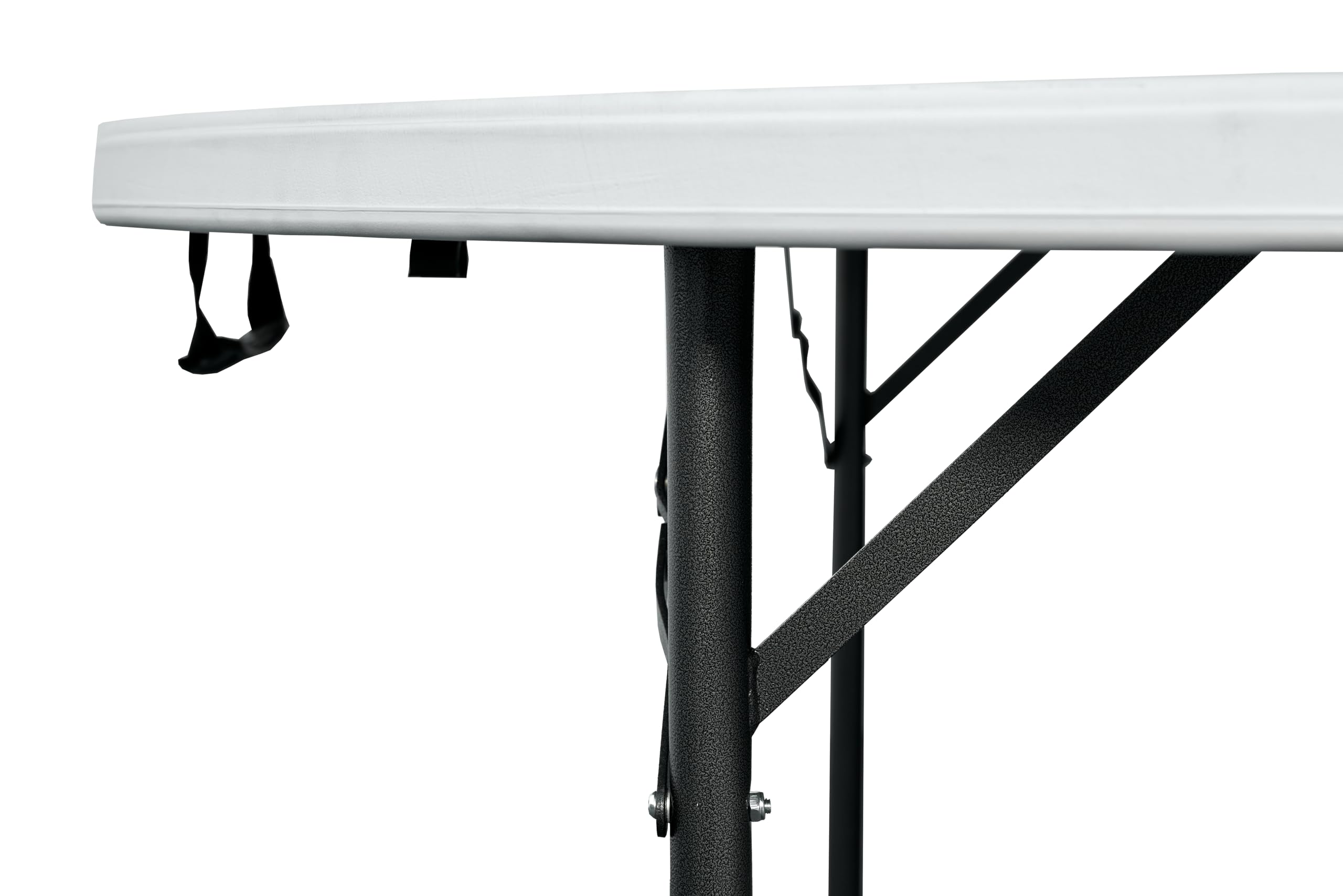 METRO Professional Tavolo da esterno pieghevole acciaio polietilene Ø 180 bianco/nero