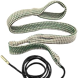 EZshoot 2 PCS Gun Cleaner, Bore Rope for Rifle Pistol Shotgun, Reusable Gun Cleaning Rope, Barrel Cleaner for 5.56mm/.223/.22/9mm/Cal .380/12 GA/. 30 Cal/.308/.44 Cal. (Choose Suitable Calibers)