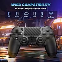 Vista 4 de 2pcs Wireless Controller for PS-4, Dual Vibration Game Joystick/Motion Sensing/Touchpad/Speaker/3.5mm Audio Jack Headphone, Upgraded Six-Axis