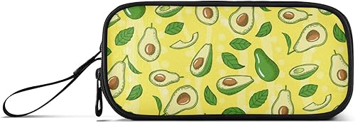 Miniatura 2 de Estuche de gran capacidad para lápices, 3 compartimentos, bolsa de lona, con letras del alfabeto de perros, bolsa de maquillaje de animales, para