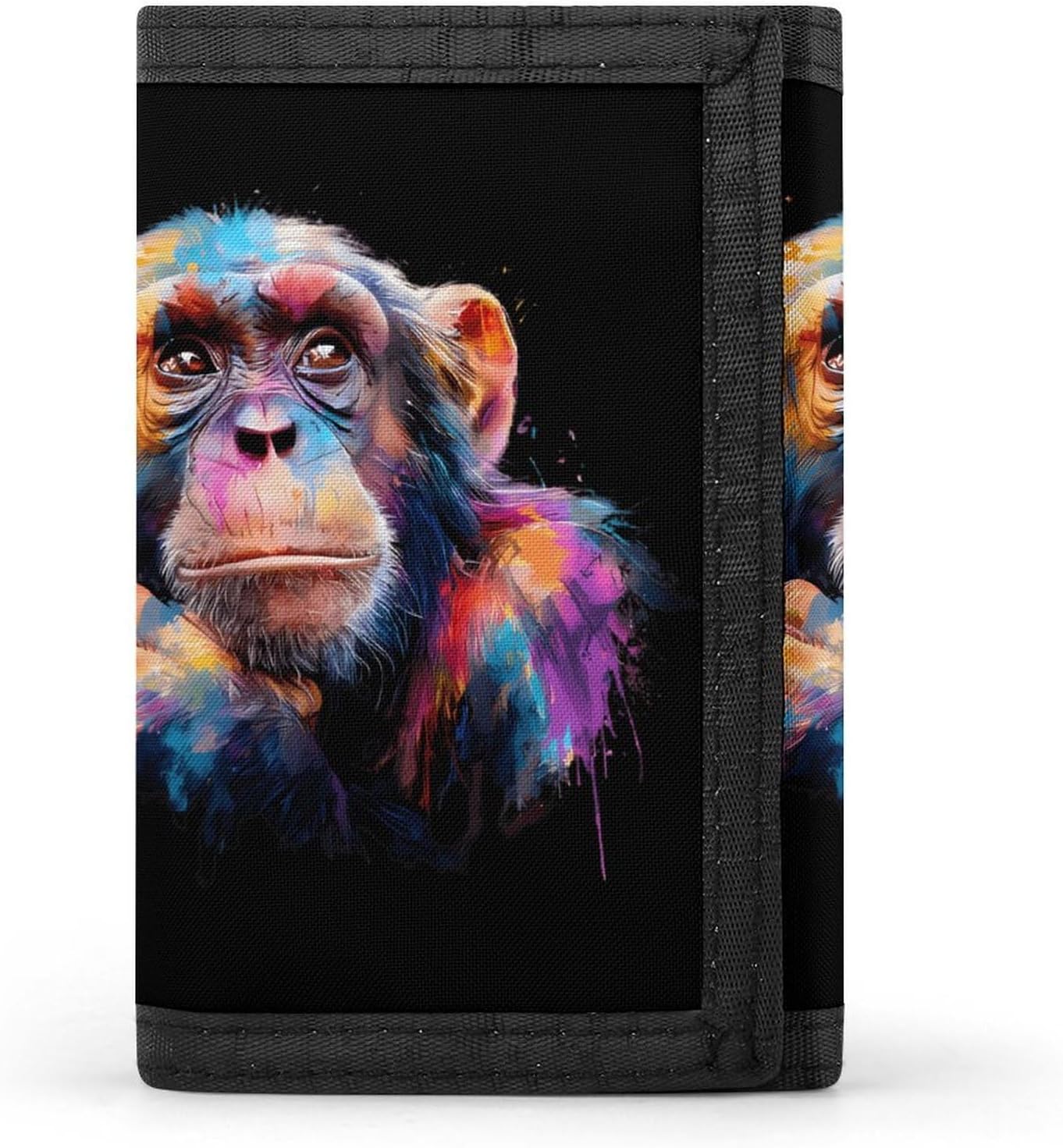 Colorful Cute Monkey Trifold Slim Wallet Front Pocket With Money Clip And ID Credit Card Slots For Travel Work