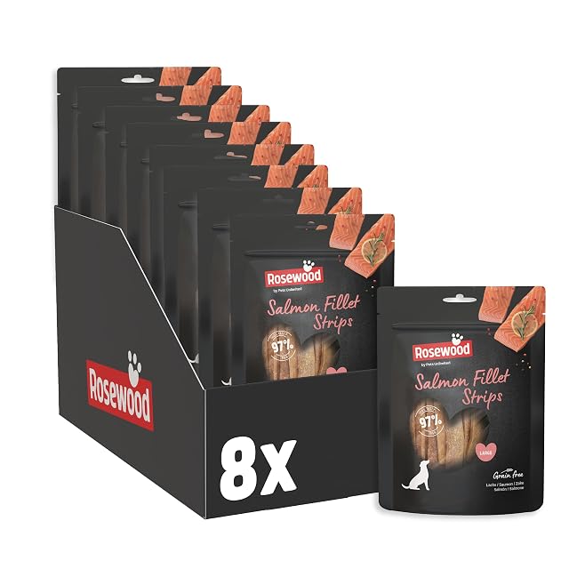 Rosewood Tiras Filete salmón Snack Perro 97% salmón 8 x 150g