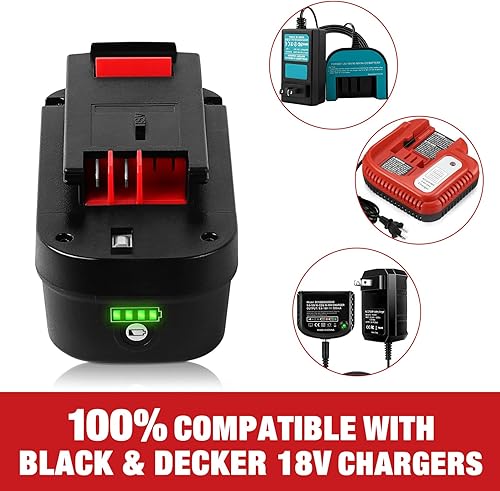 Miniatura 4 de DSANKE HPB18 Batería de iones de litio de 18 V 3.0 Ah de repuesto para Black and Decker 18 voltios para batería 244760-00 HPB18 A1718 A18 A18E