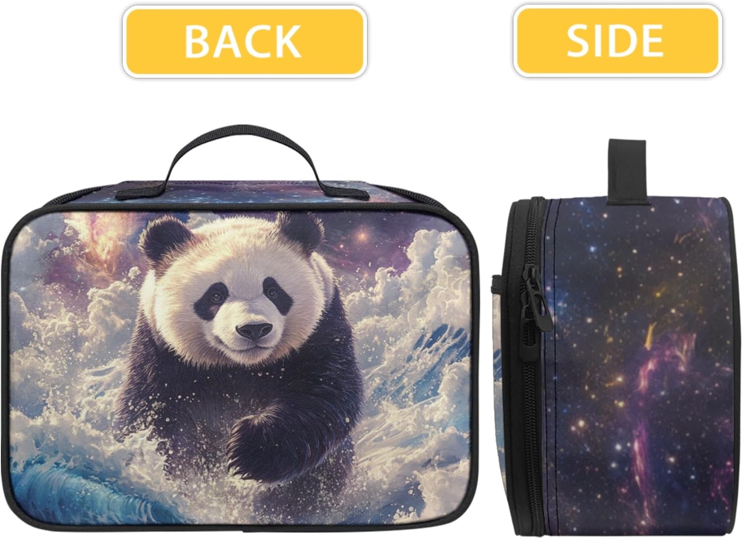 Amzbeauty Water Panda Backpack And Lunch Box Set For Boys Cool Animal Print Elementary Student 17 Inch School Bag For Camping Travel