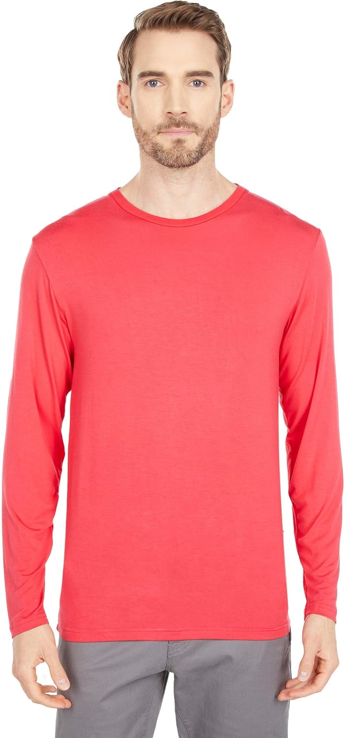 KICKEE Men's Solid Long Sleeve Tee Shirt, Soft Stretchy Mens T-Shirt