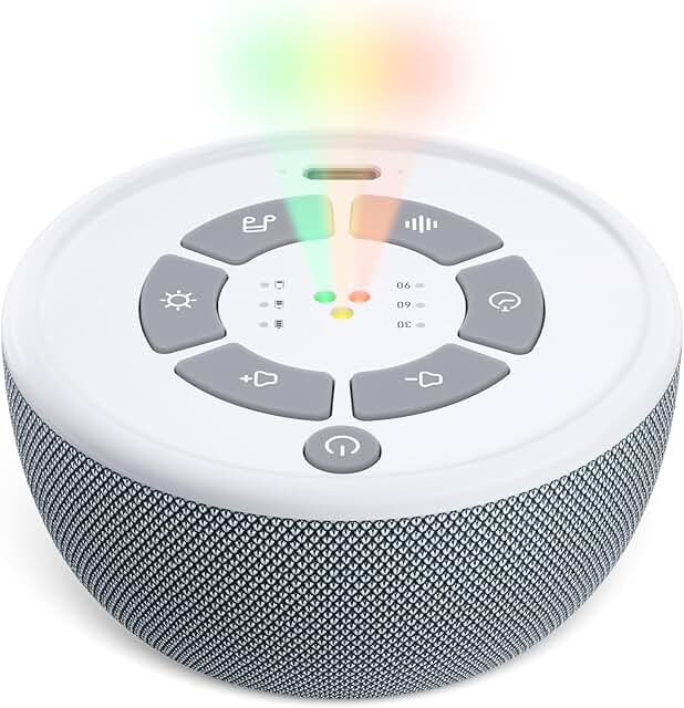 Dreamegg Portable White Noise Sound Machine, 4-7-8 Guided Visual Meditat...