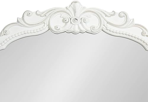 Miniatura 9 de Kate and Laurel Jenelle - Espejo de pared barroco tradicional arqueado, 28 x 30 pulgadas, blanco, espejo de arco vintage envejecido de inspiración