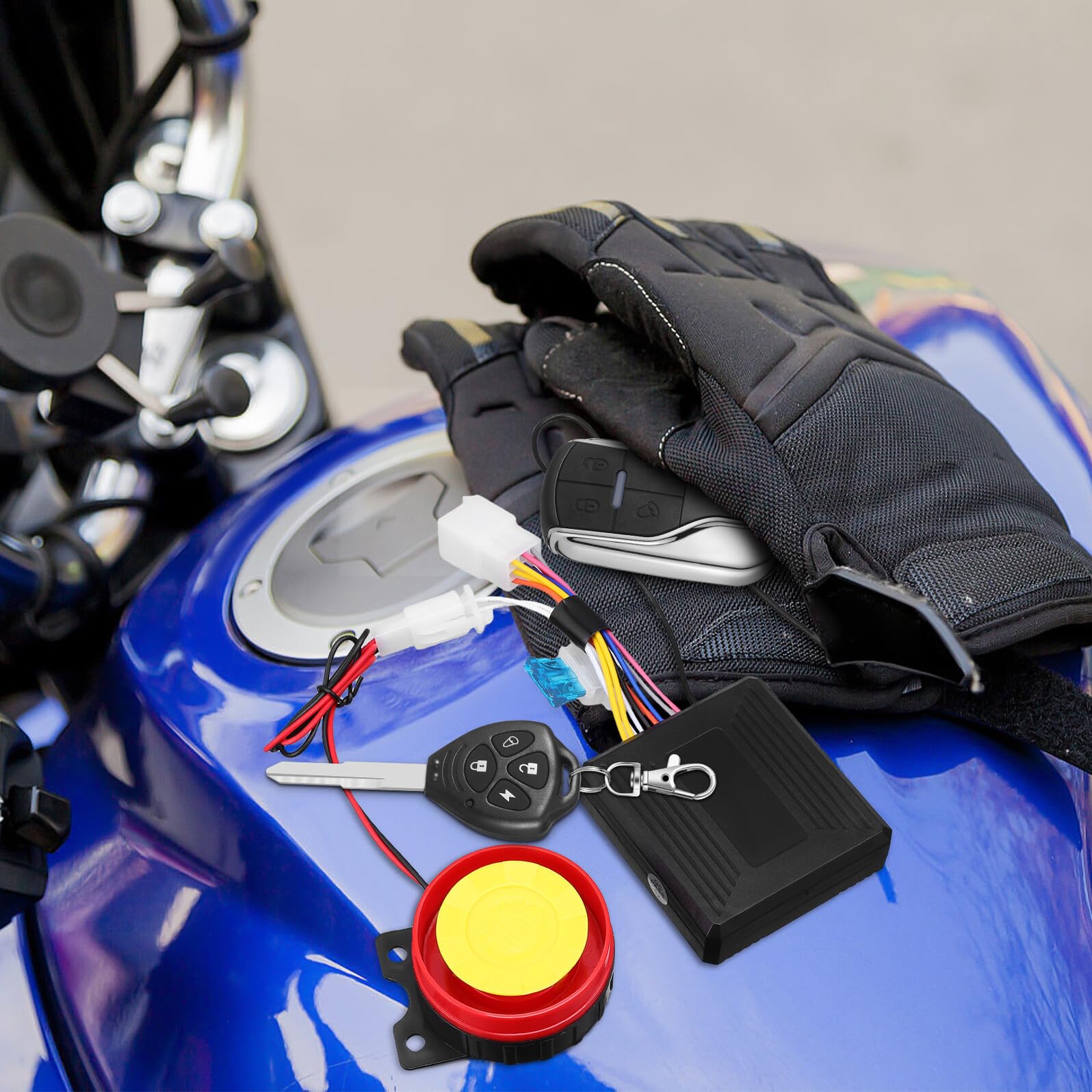 Allarme Antifurto per Veicoli a Due Ruote con Avviamento Remoto e Localizzatore Sicurezza per Motociclette e Scooter Controllo Distanza Basso Consumo Energetico Antifurto Sensibile